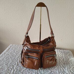 Vintage Chloe Leather Shoulder Bag with pockets - cargo style